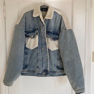 Standard / Cloth oversized jean teddy coat
